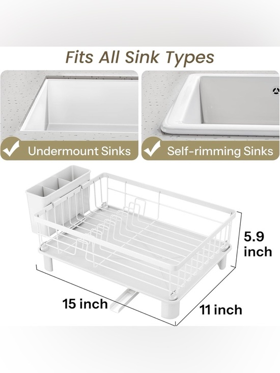 SNTD Dish Drying Rack-white - Picture 2 of 10
